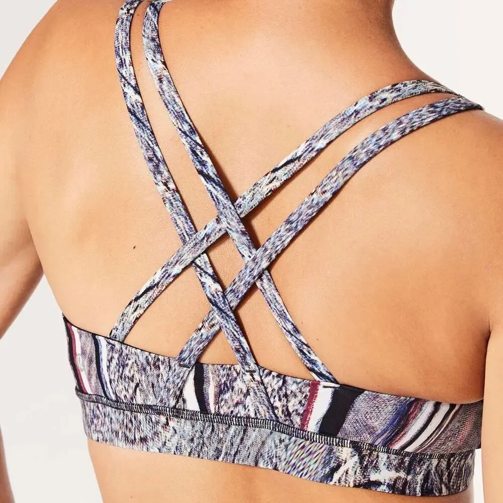 LULULEMON Energy Nulux Sports Bra Polychromatic Multi Black 10